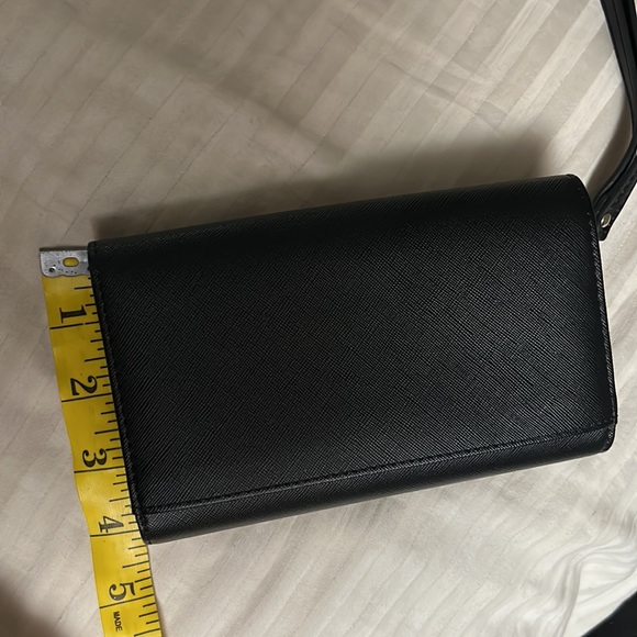 Guess Korry Black Saffiano Logo Trifold Wallet NWT - Picture 7 of 10